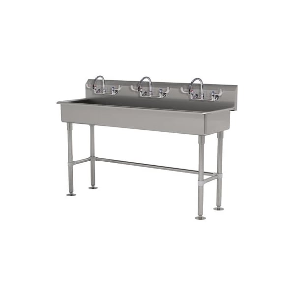 3 Stat ADA NSF 16 Ga. 304 SS Floor Mounted Sink - Faucet Included